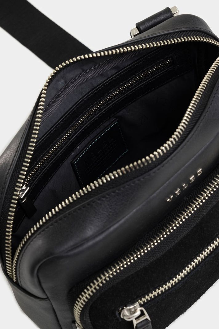Vélez Manos Libres Bright Cuero Para Hombre Gamuzado Negro-4