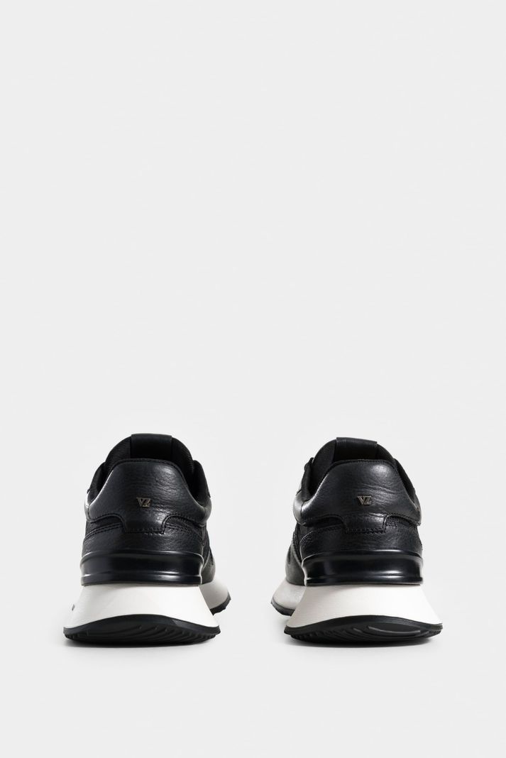 Vélez Zapatillas Garda De Cuero y Lona Mujer Monogram Negro-2