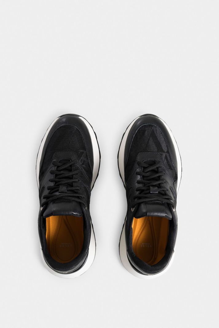 Vélez Zapatillas Garda De Cuero y Lona Mujer Monogram Negro-3