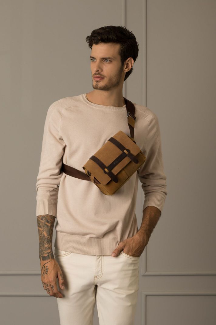 Vélez Riñonera Casual De Cuero Vintage Miel-1