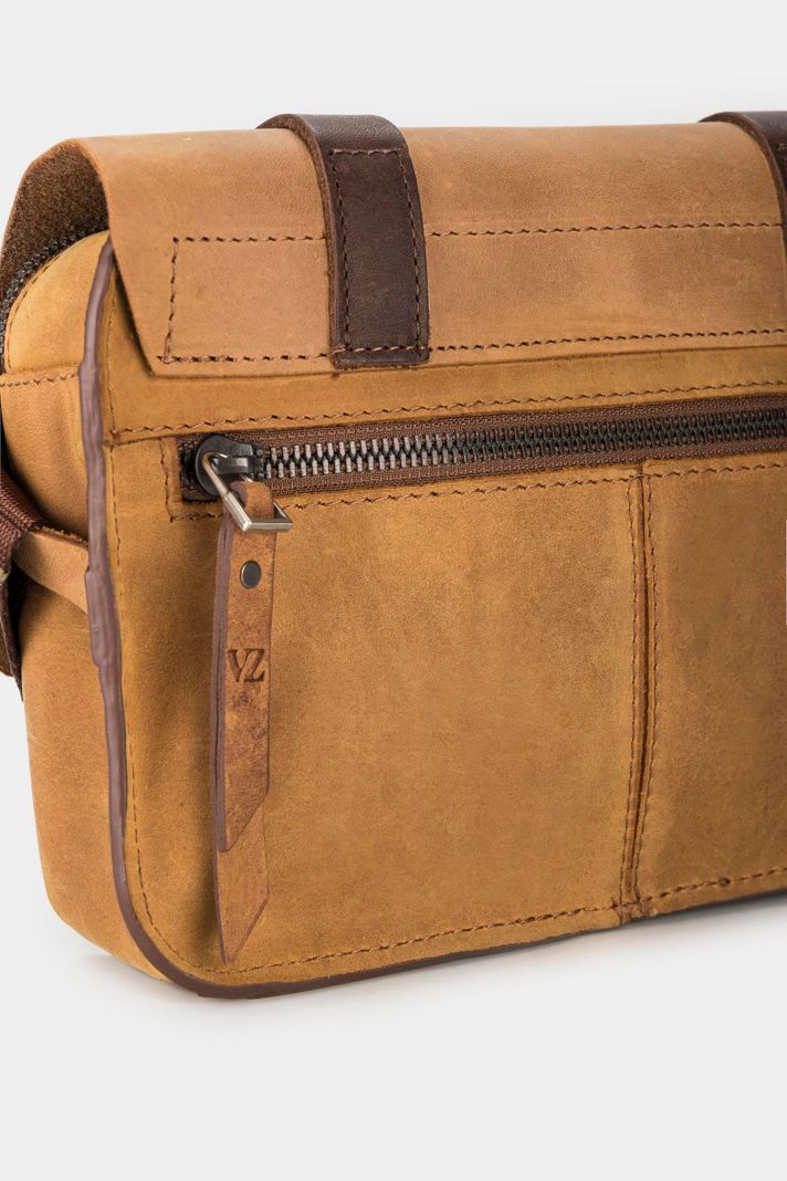 Vélez Riñonera Casual De Cuero Vintage Miel-5