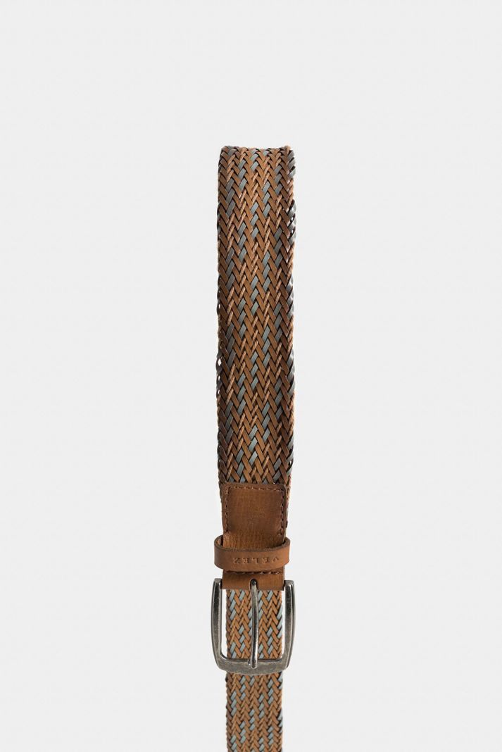 Vélez Cinturón Unifaz De Cuero Hombre Punta Trapecio Miel-1
