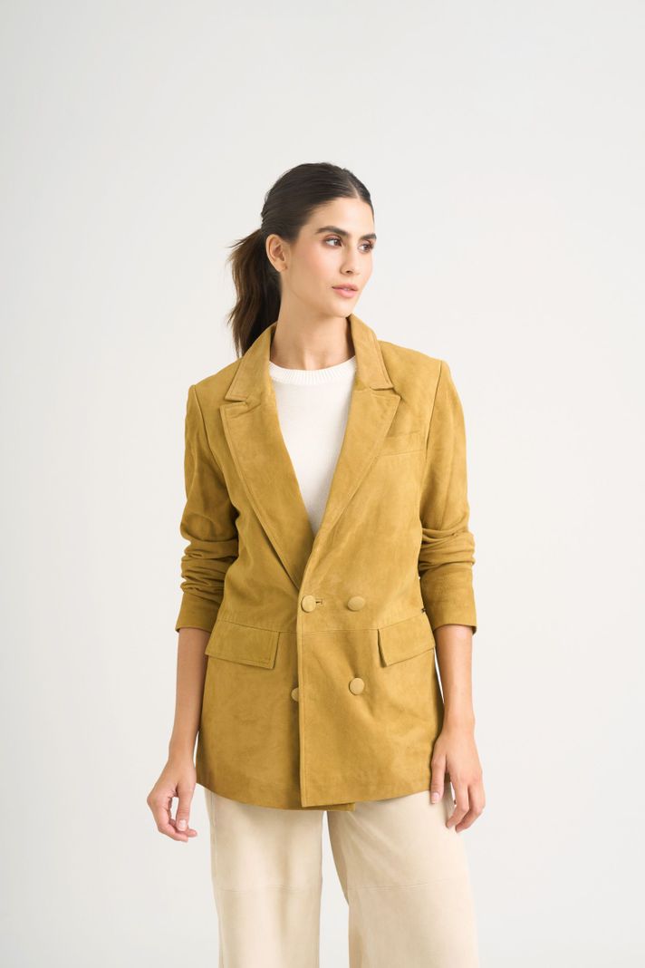 Vélez Blazer En Gamuza Ovina Para Mujer Zarzamora Verde-0