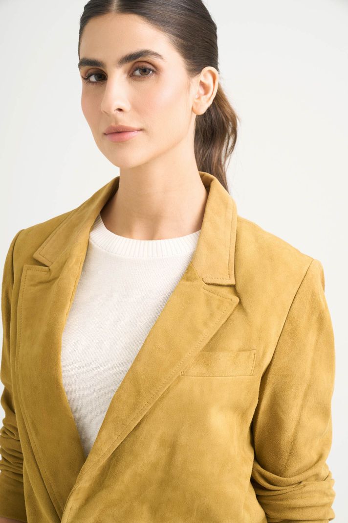 Vélez Blazer En Gamuza Ovina Para Mujer Zarzamora Verde-2