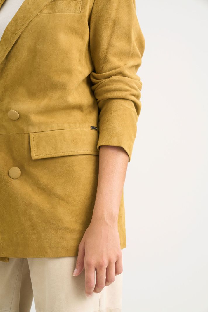 Vélez Blazer En Gamuza Ovina Para Mujer Zarzamora Verde-4