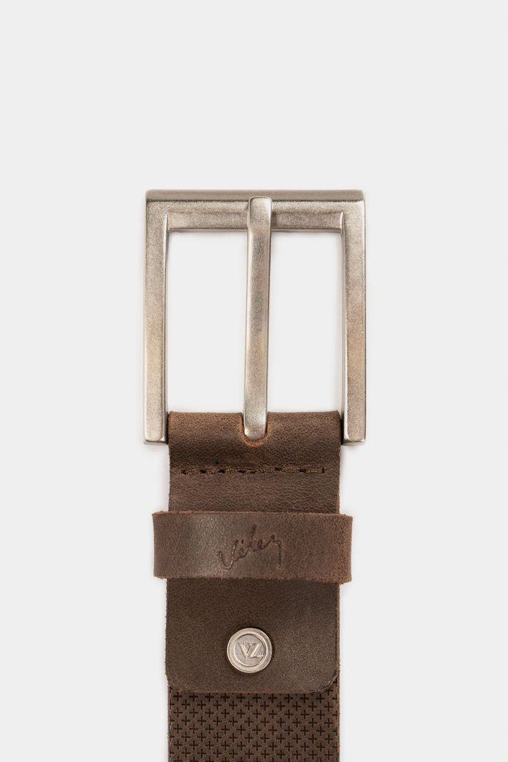 Vélez Cinturón Unifaz Kiat De Cuero Para Hombre Placa Café-2