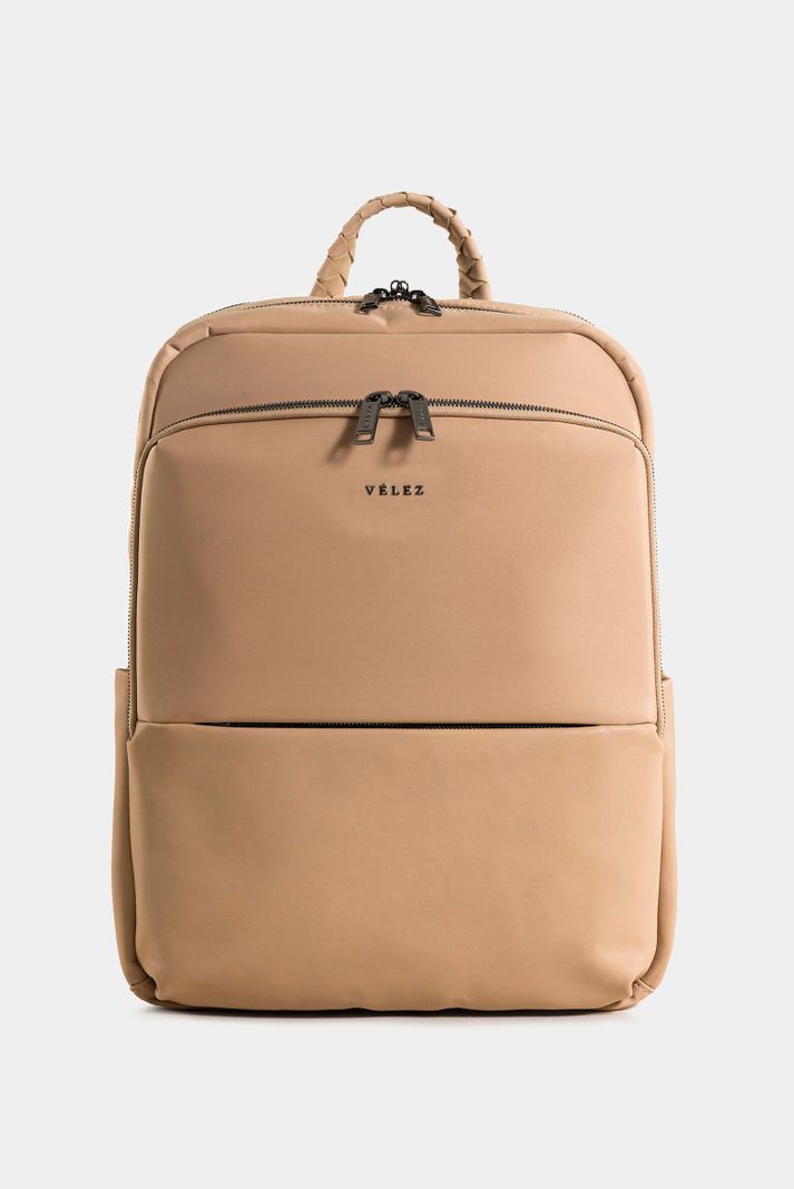 Vélez Tula Morral Nylon Reciclado Mujer Manija Trenzada Arena-0