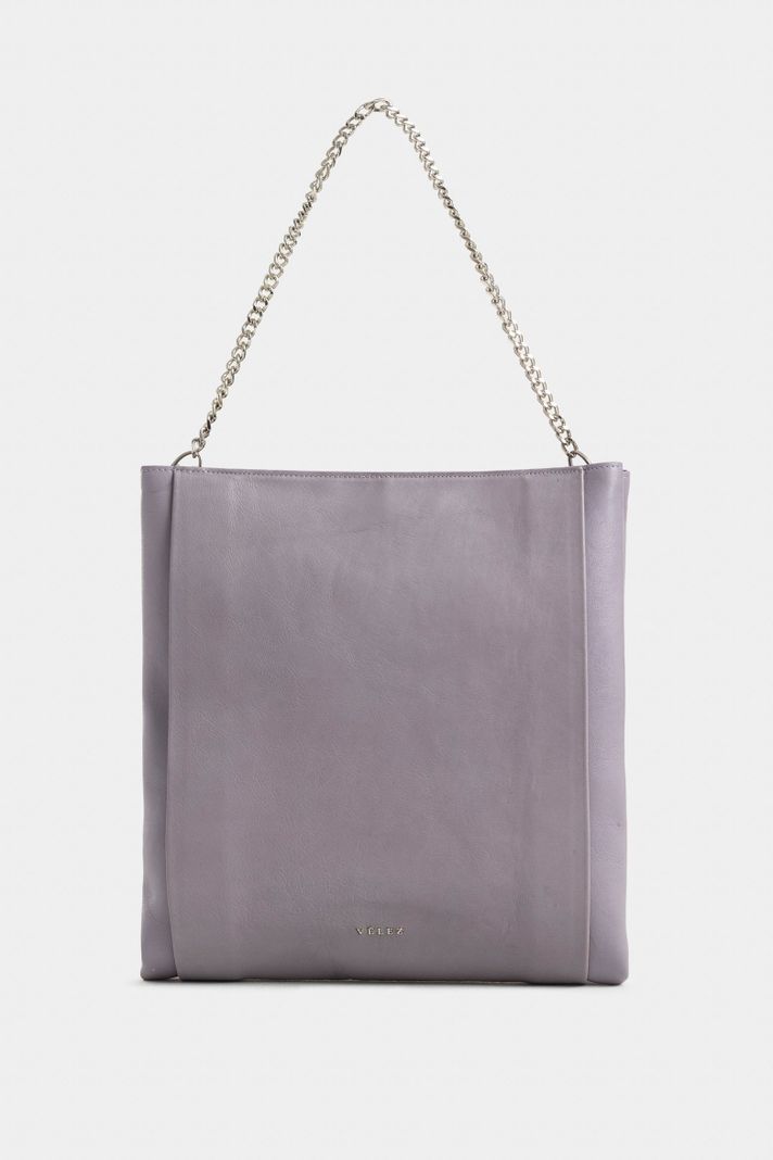 Vélez Shopping Caltha Cuero Mujer Cargadera Mano Lila-0
