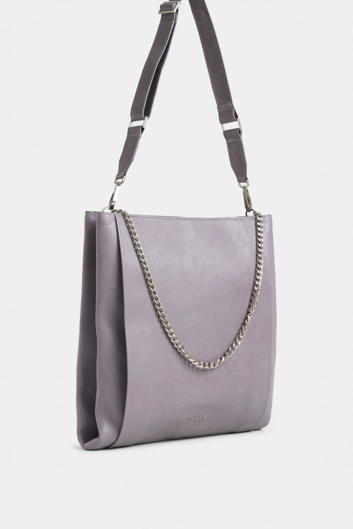 Vélez Shopping Caltha Cuero Mujer Cargadera Mano Lila-1