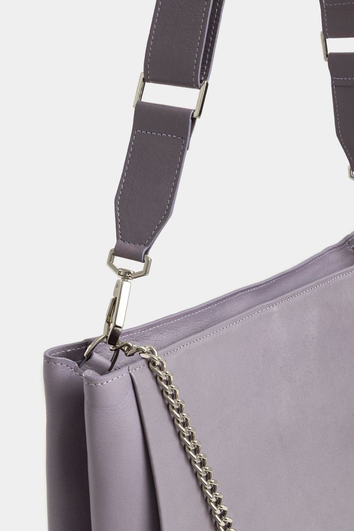 Vélez Shopping Caltha Cuero Mujer Cargadera Mano Lila-3