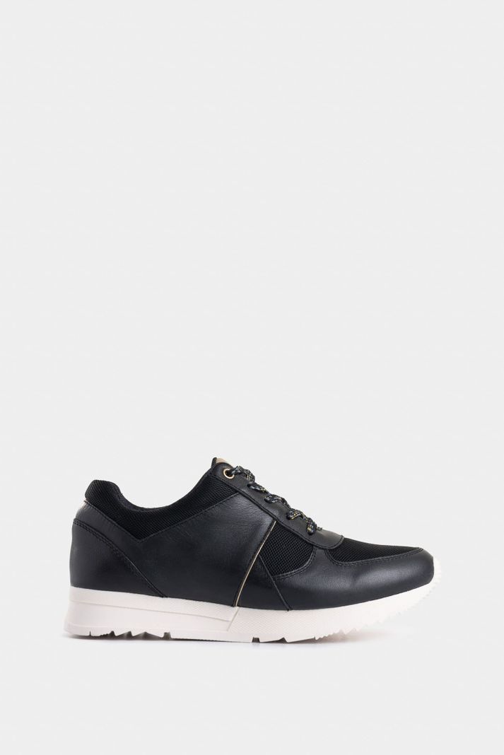 Vélez Zapatillas Deportivas Tropical De Cuero Mujer Negro-0