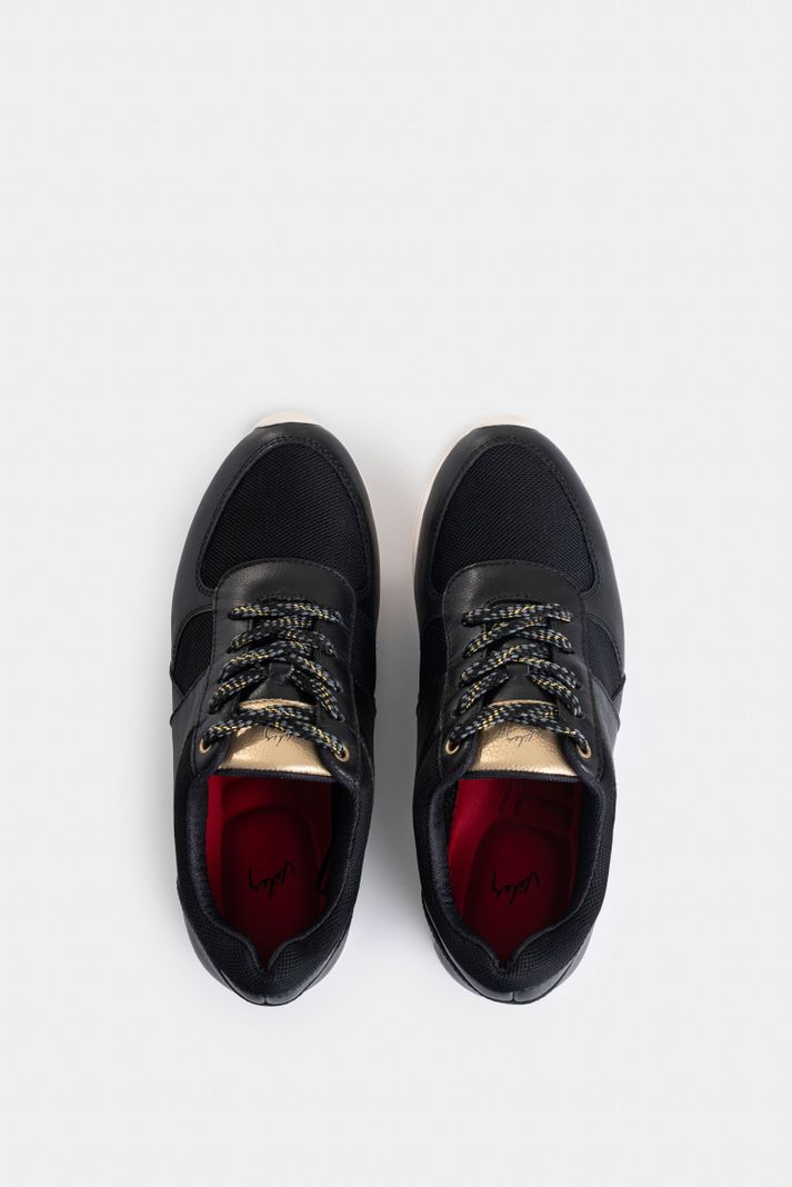 Vélez Zapatillas Deportivas Tropical De Cuero Mujer Negro-3