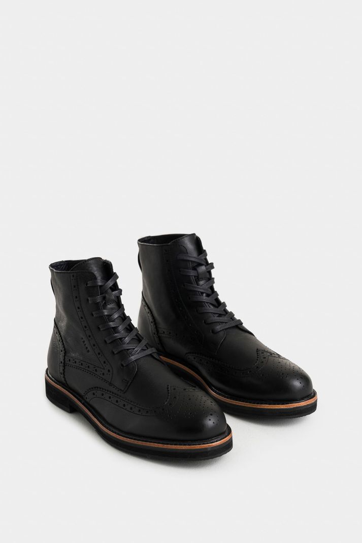 Vélez Botas River Cuero Hombre Cortes Con Chiripiado Negro-1