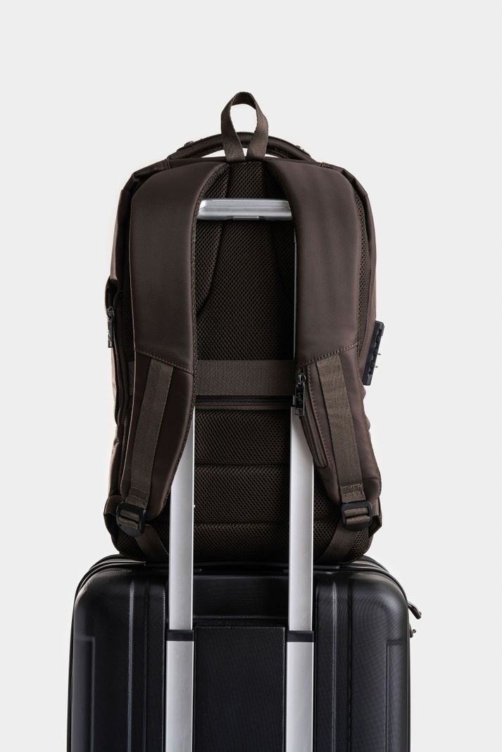 Vélez Tula Morral Nolan De Lona y Cuero Hombre Estilo Café-2