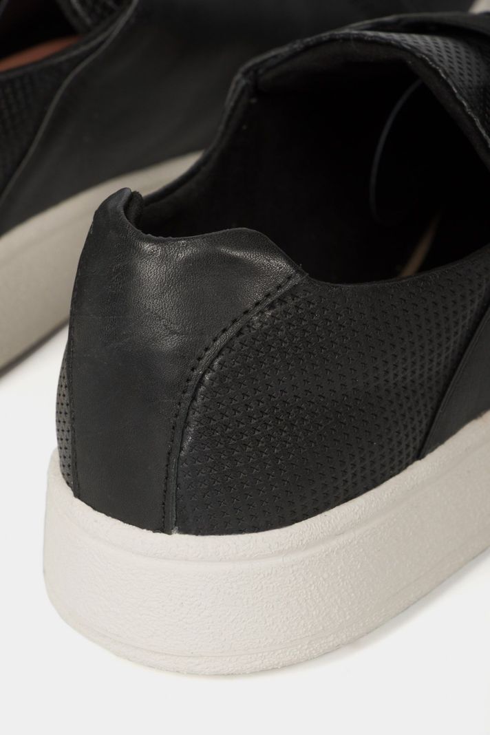 Vélez Mocasines Forma De Cuero Grabado Negro-5
