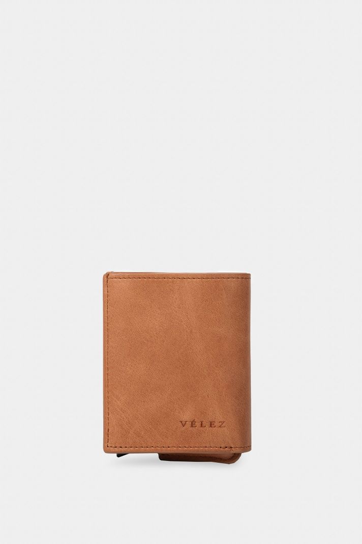 Vélez Porta Documentos De Cuero Tecnológico Miel-0