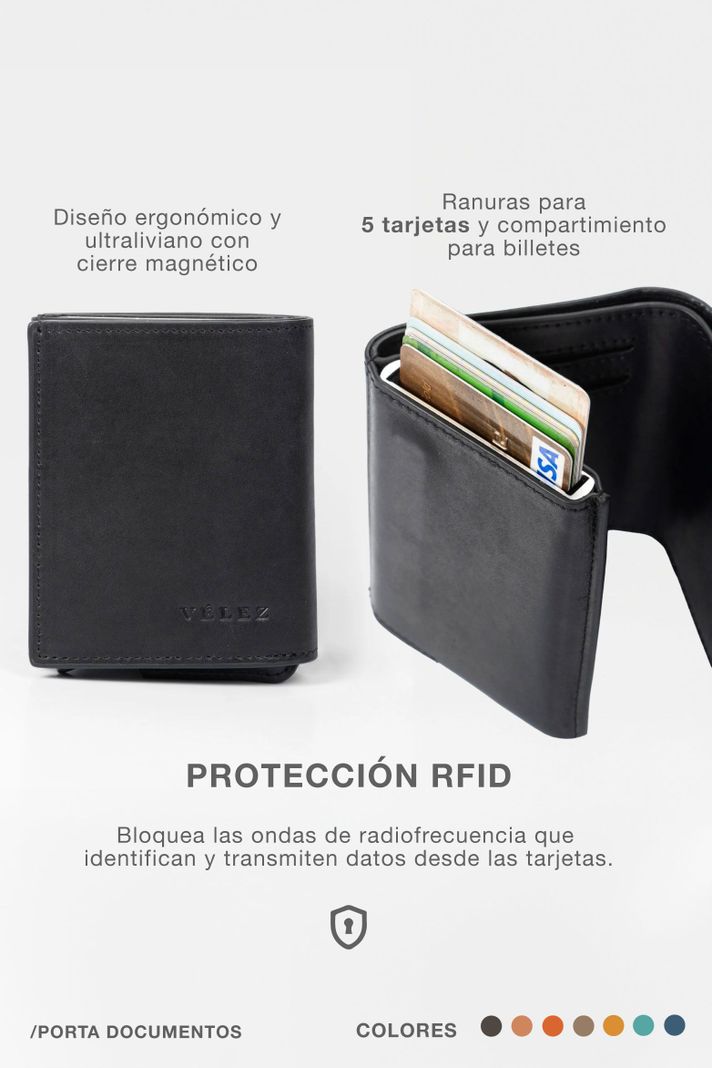 Vélez Porta Documentos De Cuero Tecnológico Miel-4