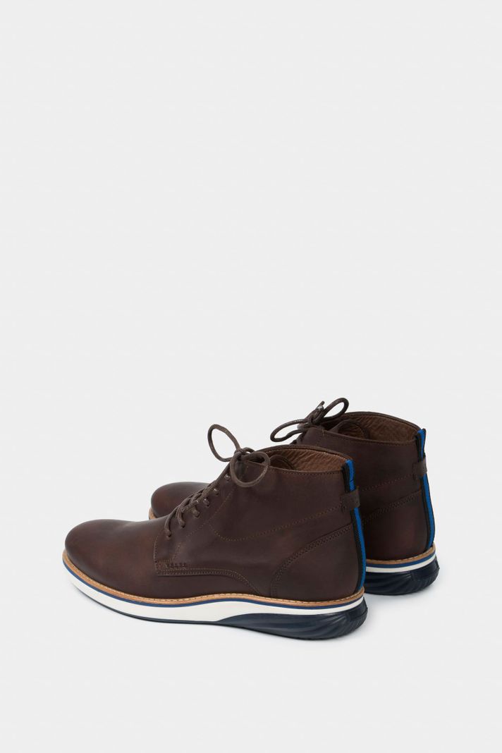 Vélez Botas Casual Play Cuero Hombre Efecto Envejecido Café-2