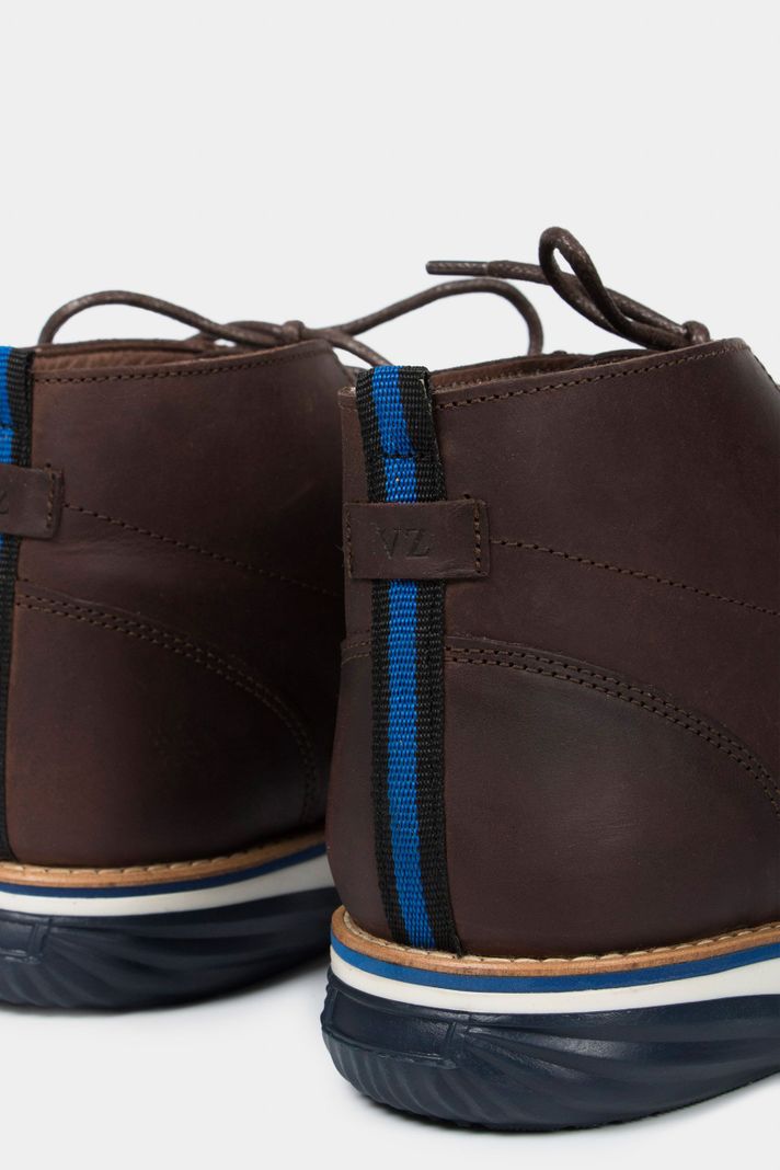 Vélez Botas Casual Play Cuero Hombre Efecto Envejecido Café-4