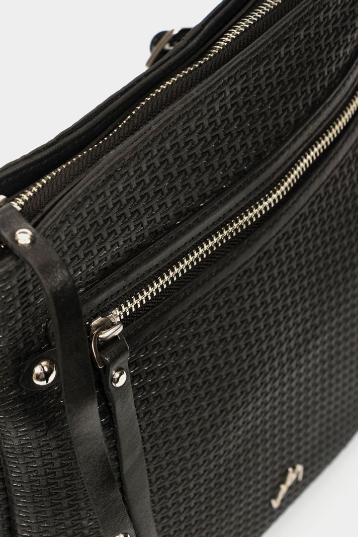 Vélez Manos Libres Basic De Cuero Para Mujer Tejido Negro-4