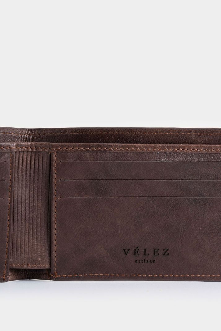 Vélez Billetera Hibiscus 2.0 Cuero Hombre Diseño Abejas Café-4