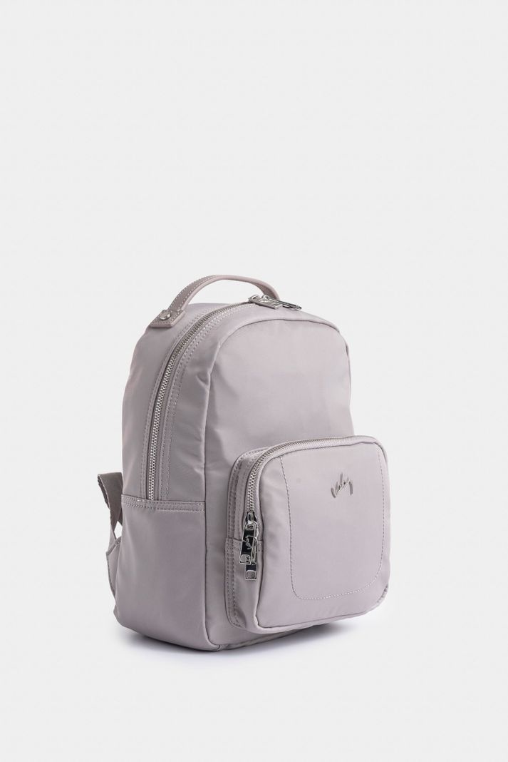 Vélez Morral Púrpura Pequeño Lona Mujer Manija Cuero Gris-1