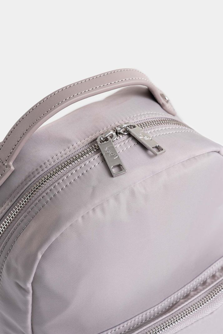 Vélez Morral Púrpura Pequeño Lona Mujer Manija Cuero Gris-3