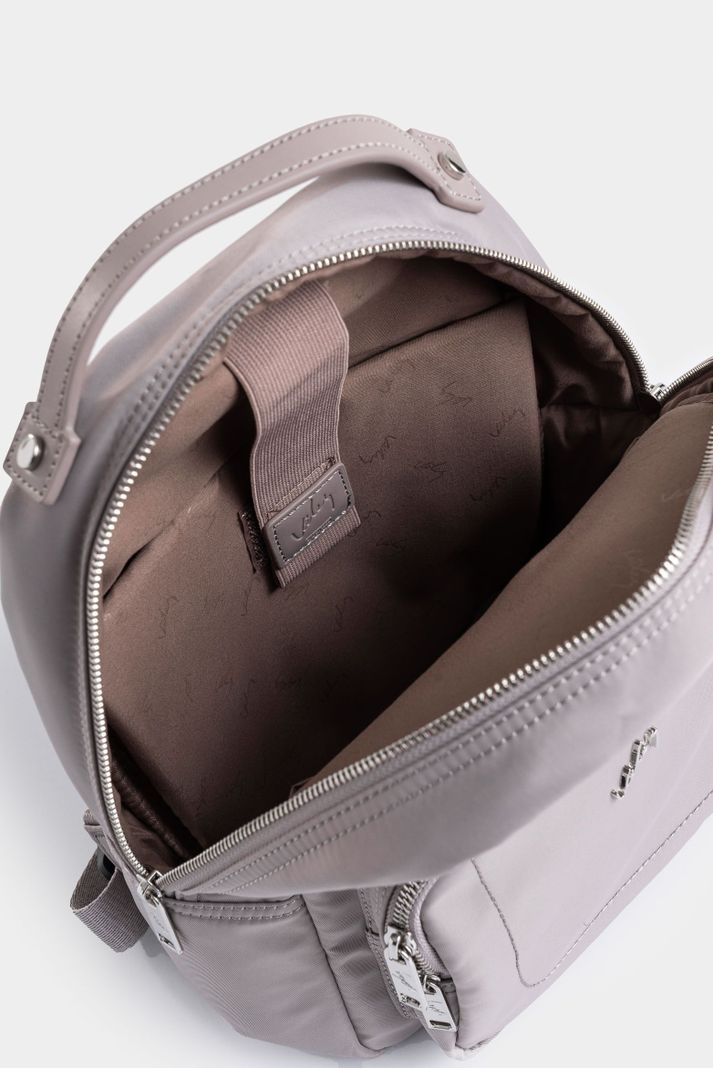 Vélez Morral Púrpura Pequeño Lona Mujer Manija Cuero Gris-4