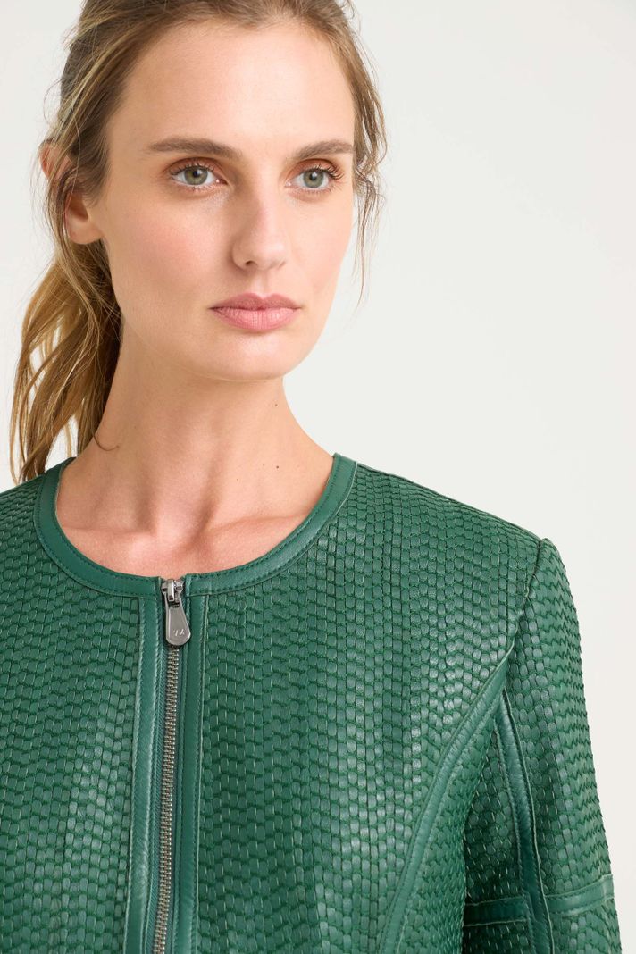 Vélez Casaca Woven De Cuero Verde-2
