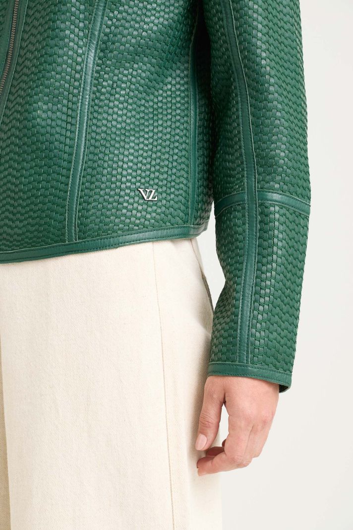 Vélez Casaca Woven De Cuero Verde-4