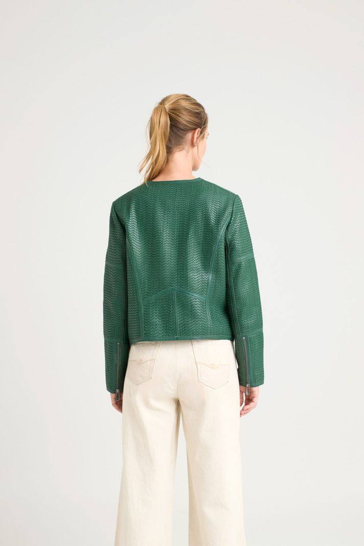 Vélez Casaca Woven De Cuero Verde-5