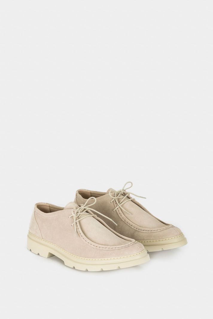 Vélez Zapatos Cordón Nova Cuero Hombre Textura Gamuzada Arena-1