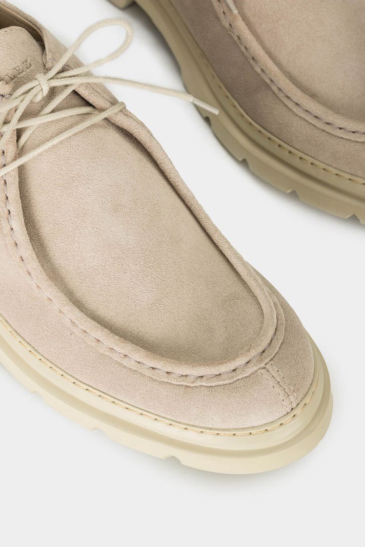 Vélez Zapatos Cordón Nova Cuero Hombre Textura Gamuzada Arena-3