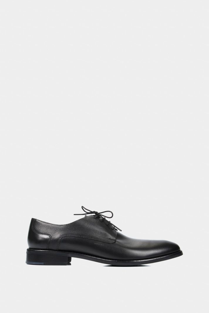 Velez Zapatos Cordon Formal Humanista Cuero Hombre Liso Negro