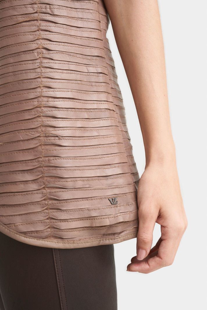 Vélez Chaleco Kalahari Cuero Para Mujer Silueta Recta Canela-3