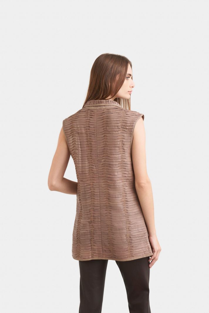 Vélez Chaleco Kalahari Cuero Para Mujer Silueta Recta Canela-4