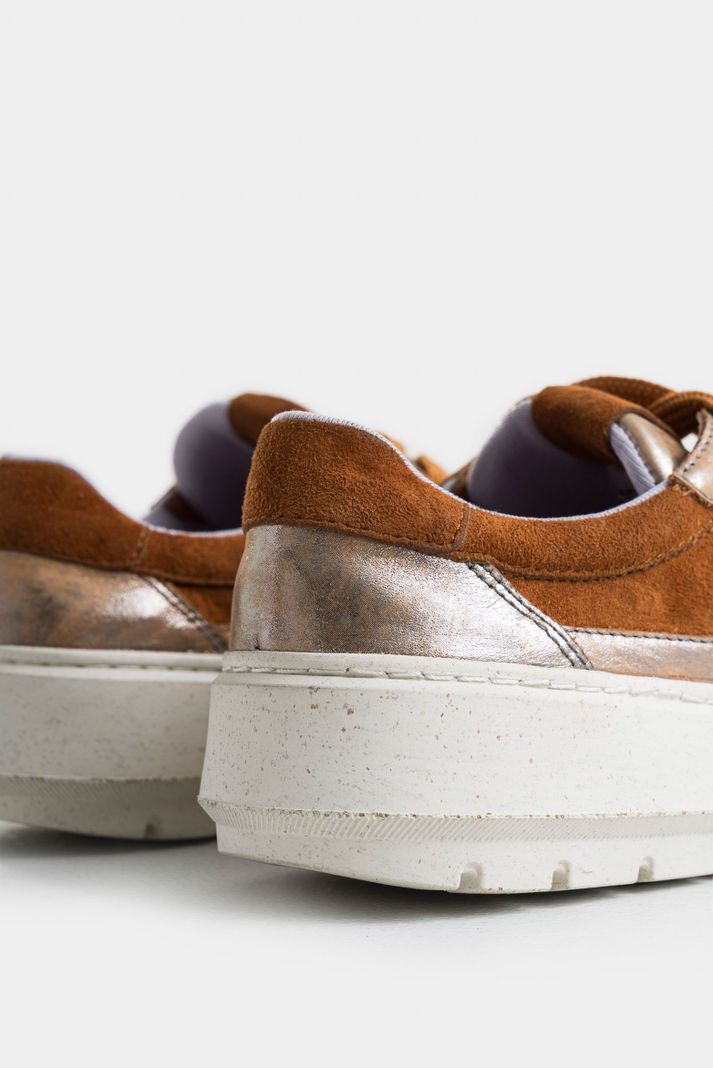 Vélez Zapatillas Gobi De Cuero Mujer Detalles Millaré Plata-4