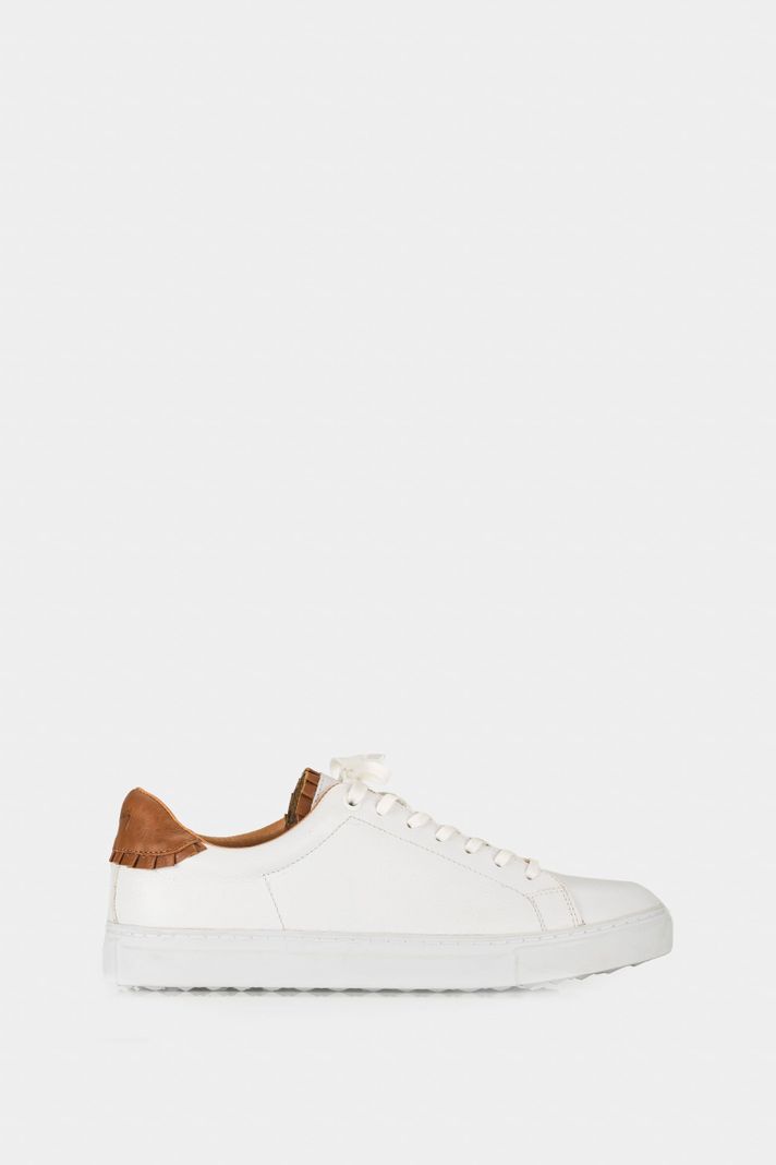 Vélez Tenis Casual De Cuero Combinados Blanco-0