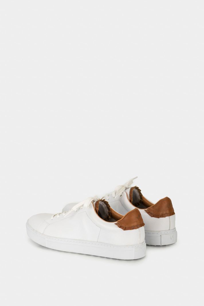 Vélez Tenis Casual De Cuero Combinados Blanco-2