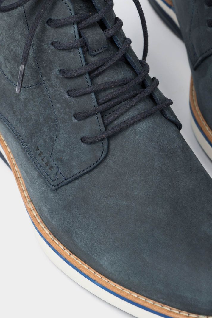 Vélez Botas Casual Play Cuero Hombre Efecto Envejecido Azul-3
