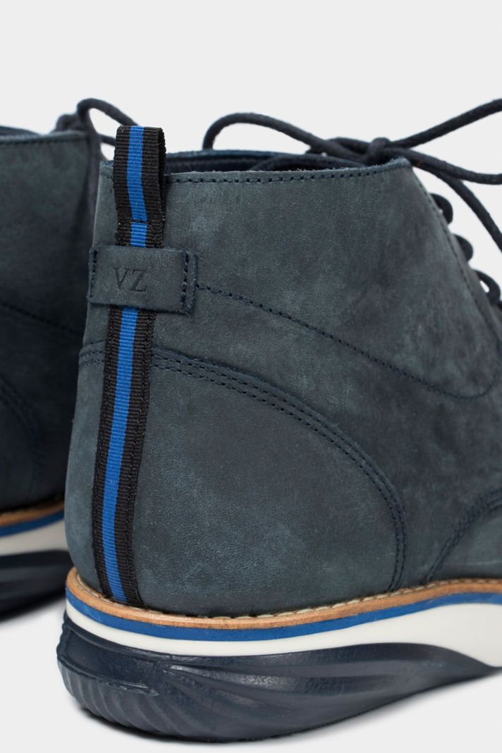 Vélez Botas Casual Play Cuero Hombre Efecto Envejecido Azul-4