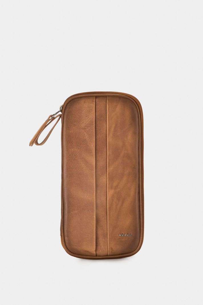 Vélez Porta Pasaporte De Cuero Para Hombre Ibis Miel-0