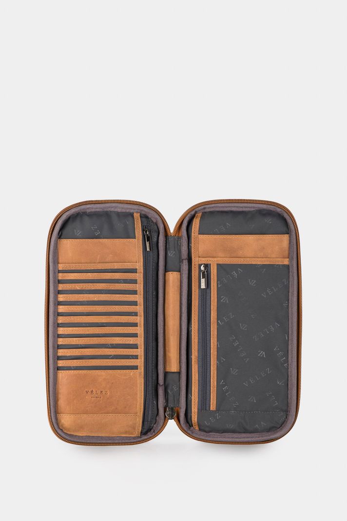 Vélez Porta Pasaporte De Cuero Para Hombre Ibis Miel-1