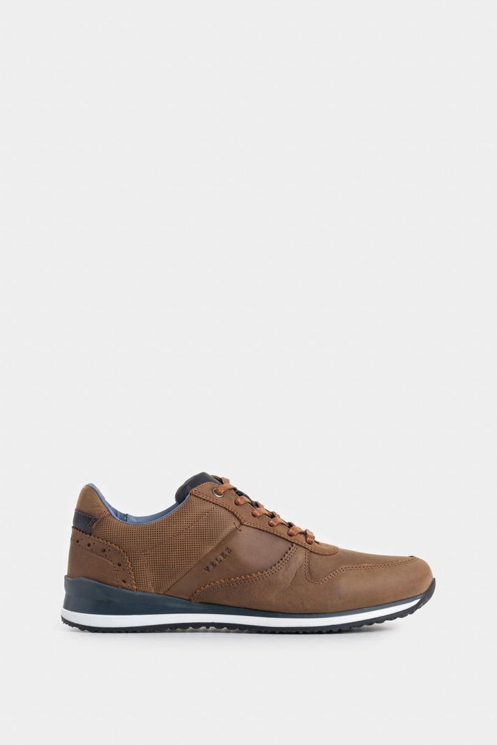 Vélez Tenis Casual Cooper De Cuero Vintage Brandy-0