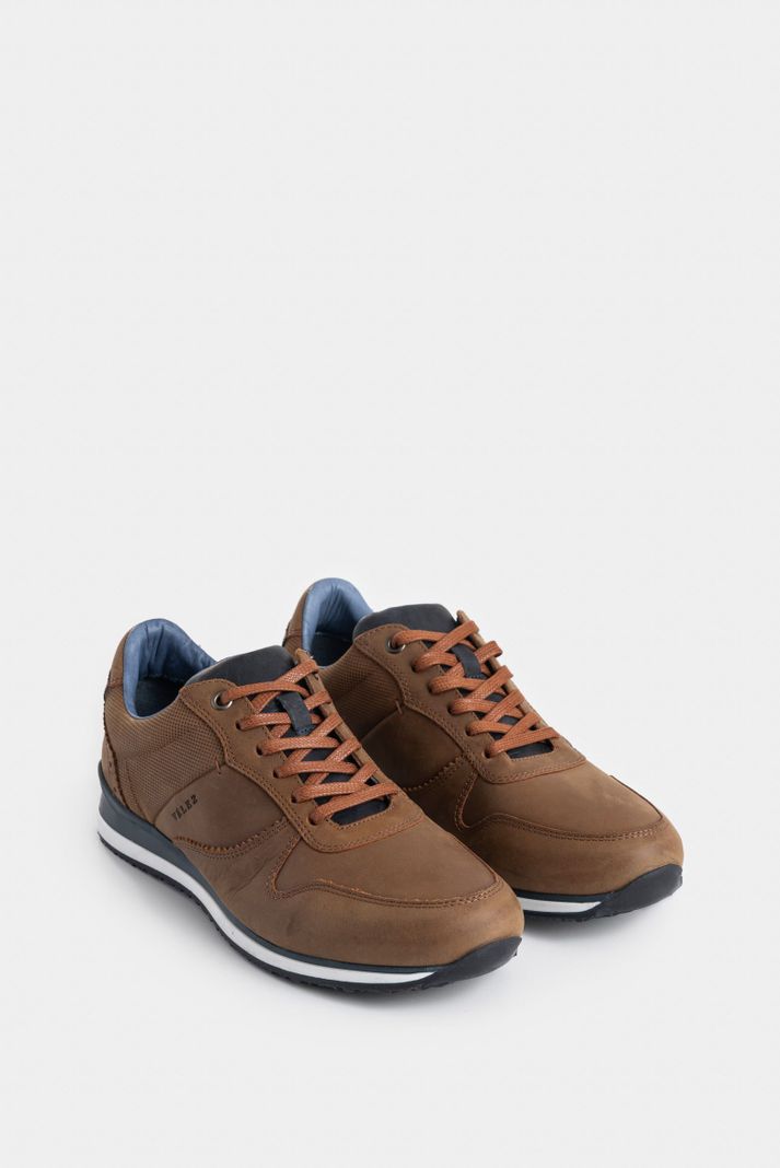 Vélez Tenis Casual Cooper De Cuero Vintage Brandy-1