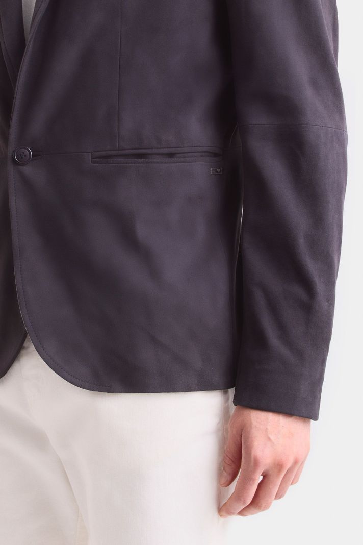 Vélez Blazer Niger De Gamuza Hombre Fit Semi Ajustado Gris-3