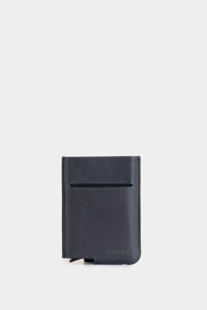 Vélez Porta Documentos De Cuero Miniwallet Azul Osc-0