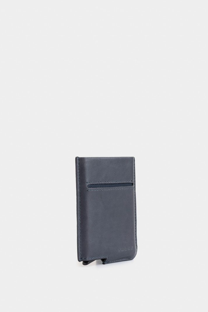 Vélez Porta Documentos De Cuero Miniwallet Azul Osc-1