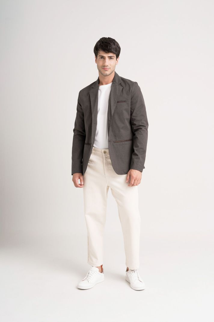Vélez Blazer SoftTouch Paño Hombre Silueta Semi Fitted Café-1