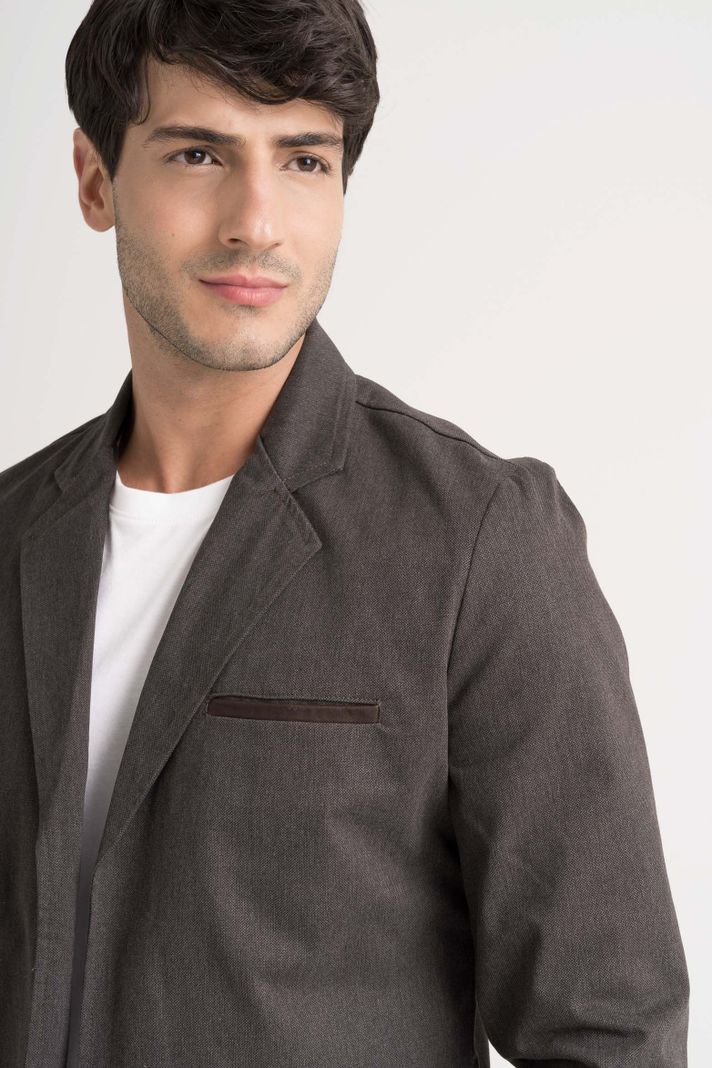 Vélez Blazer SoftTouch Paño Hombre Silueta Semi Fitted Café-2